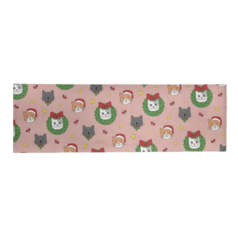 Tapis rouge/vert/gris zone fait main, Tapis de couloir 2 pi x 8 pi