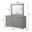 Commode 6 tiroirs et miroir gris ultrabrillant
