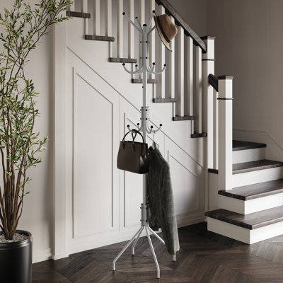 METAL FREESTANDING COAT RACK IN WHITE