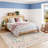 Machine-washable pink carpet Bohemian floral carpet-117177228