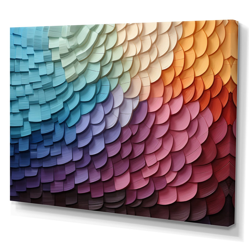 " Opt Harmonious Spectrum I ", Wrapped Canvas, 16" H x 32" W x 1" D