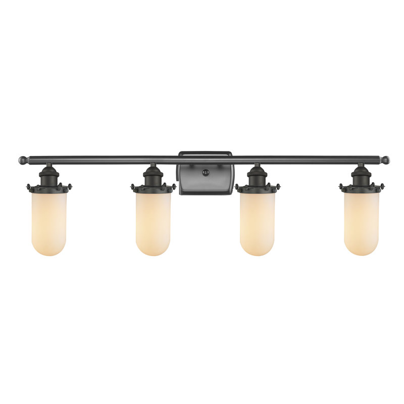 Éclairage pour meuble-lavabo 3 lumières Farview, Bronze huilé, DEL, Blanc mat