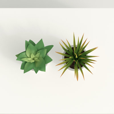 5'' Faux Yucca Succulent in Cement Pot