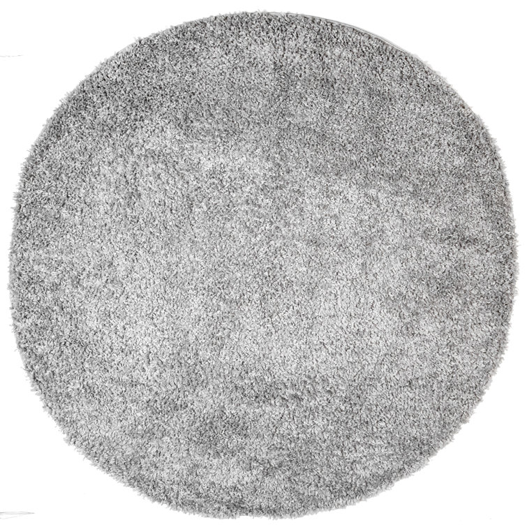 Okan Solid Shag Power Loom Performance Grey Rug