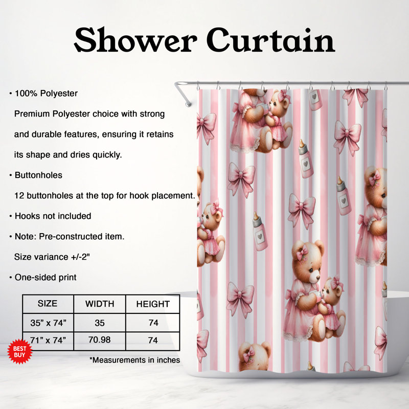 Maternal Snuggle - Rideau de douche Premium 217, H 74 po x l 71 po