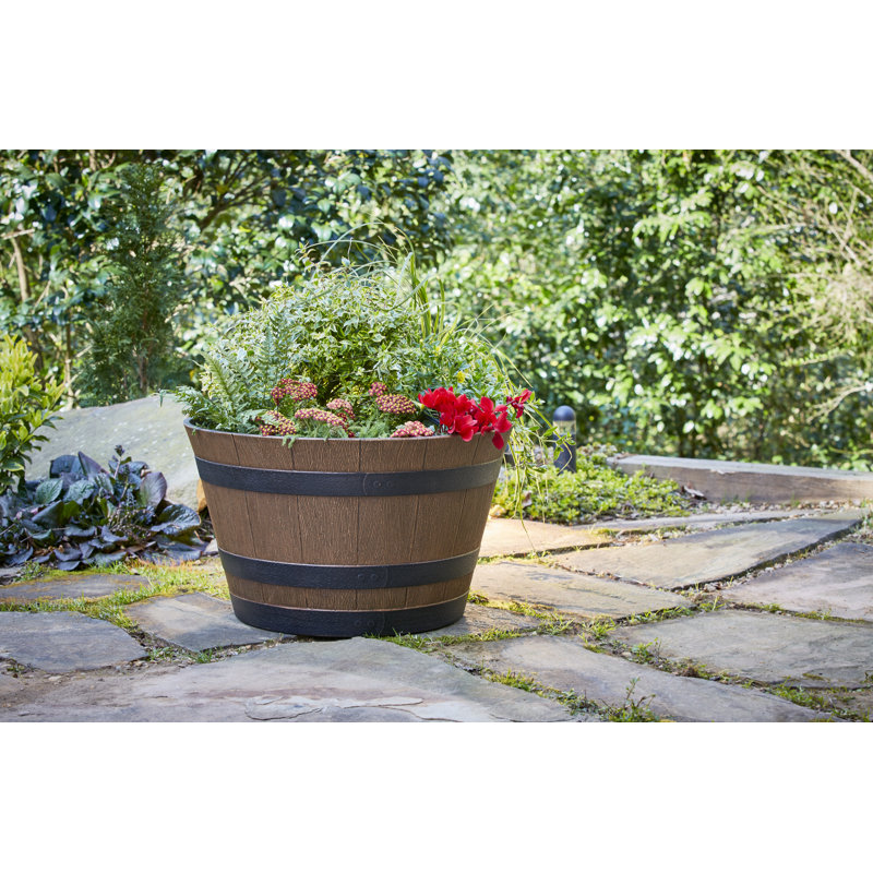 Jibril Barrel Planter, Natural Oak, 9.1" H x 15.4" W x 15.4" D