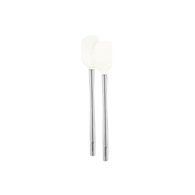 Flex-Core Mini Spatula & Spoonula Wood Handle - Apricot, White
