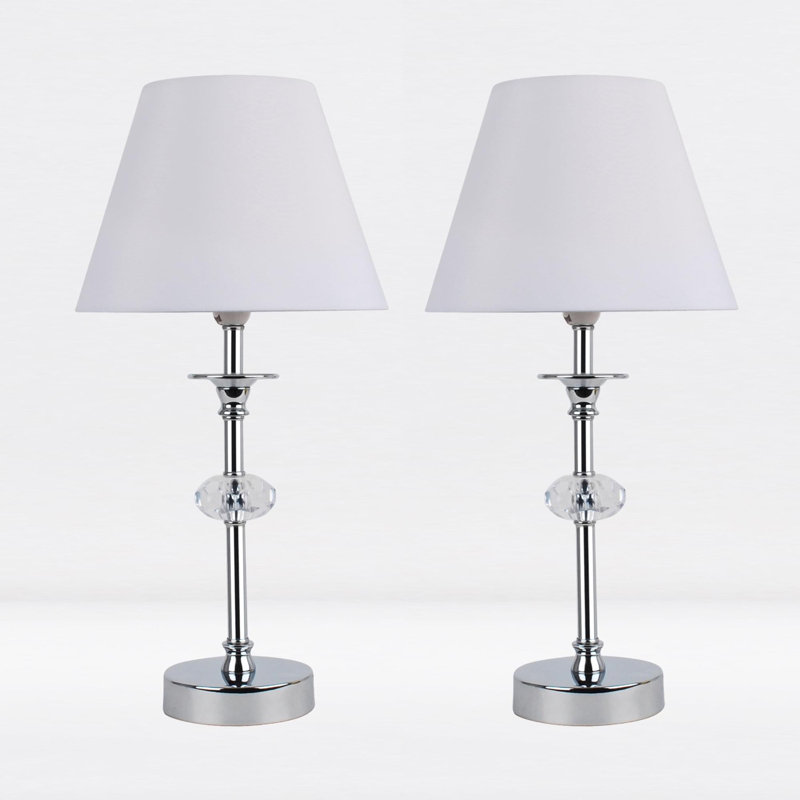 Larrison Metal Table Lamp, Polished Chrome, White