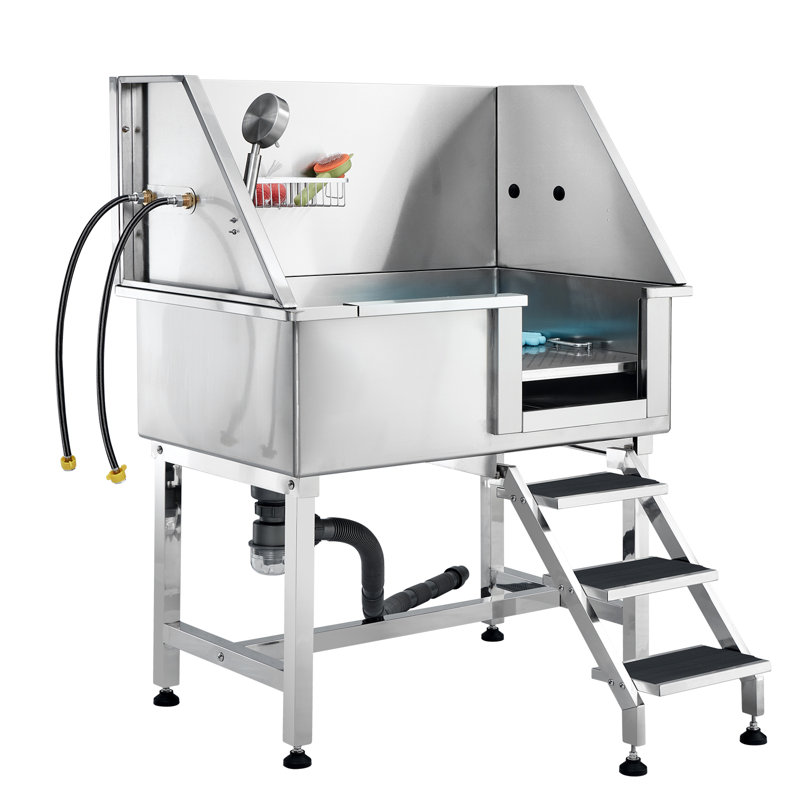 48'' H x 38'' W x 24'' D Stainless Steel Grooming Tub