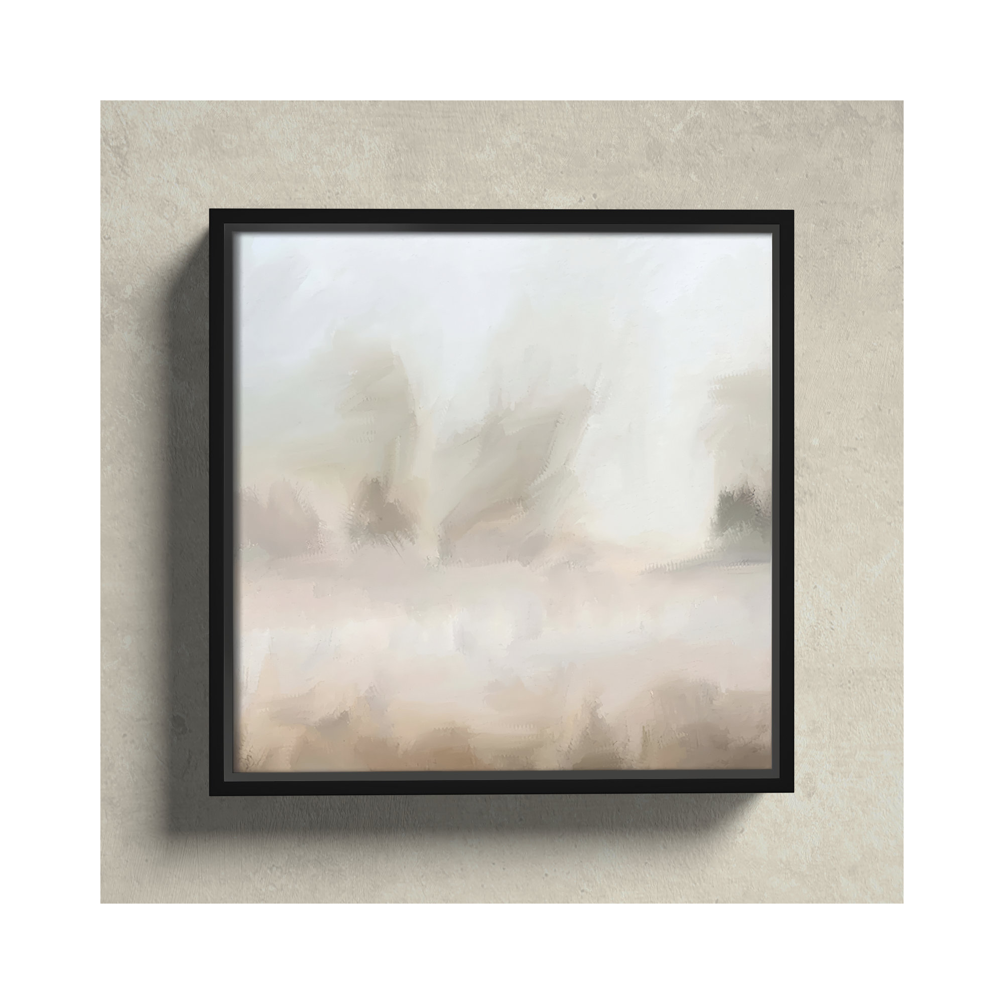 Mirage - Floater Frame Canvas, 13.5" W x 13.5" H, Black