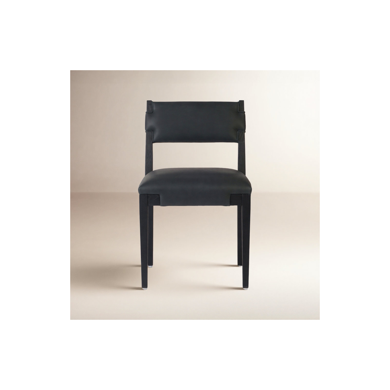 Bilbrey Leather Side Chair, Black Ash, Brickhouse Black
