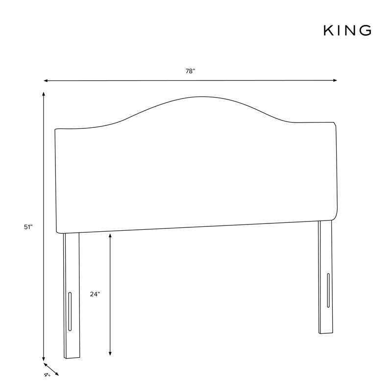  Upholstered Panel Headboard, King, Classic Talc Linen