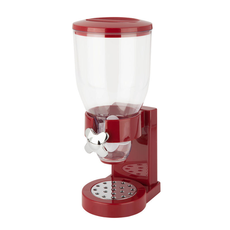 Red and Clear Plastic Single Dry Food Dispenser