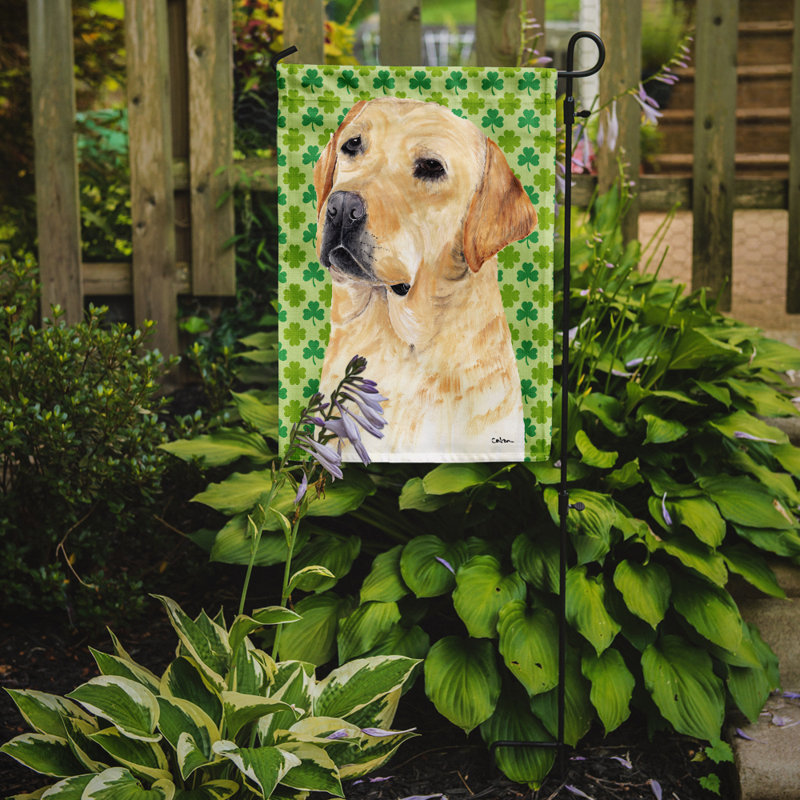 Drapeau de jardin à 2 côtés st. patrick day trèfle, Labrador (crème)