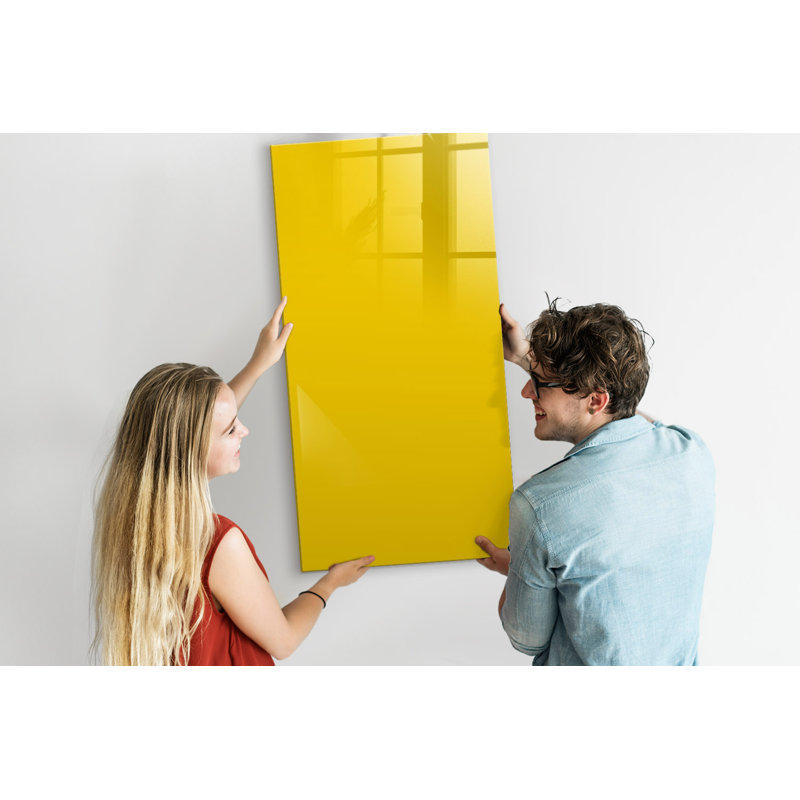 Magnetic Glass Dry Erase Board, Yellow