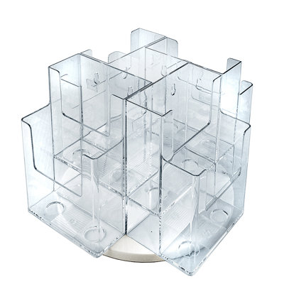 Eight-Pocket Two-Tier Revolving Trifold Brochure Holder
