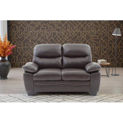 Londonderry Dark Brown Faux Leather Loveseat