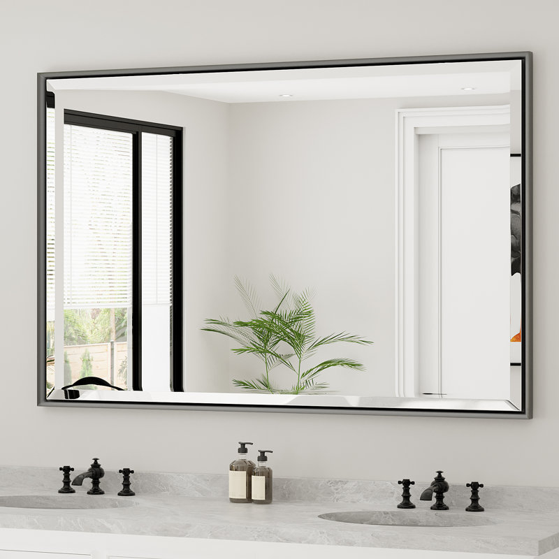Miroir de salle de bain mural biseauté, 36 po x 55 po