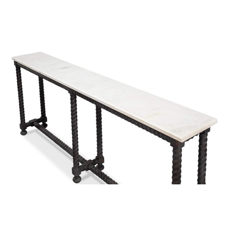 Barley 80'' W Marble Console Table