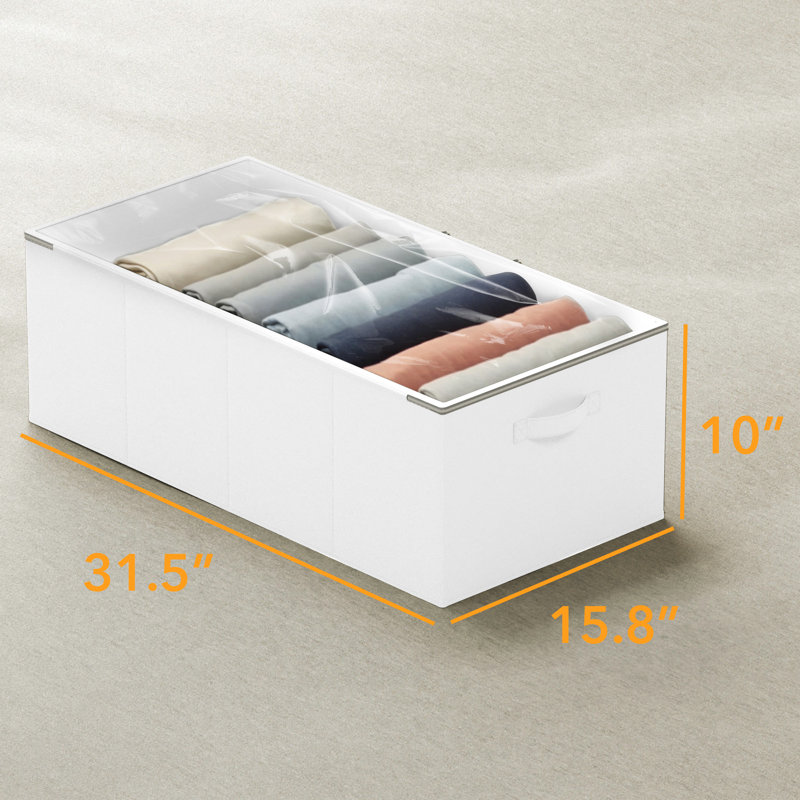 2 Pack 10" High Under Bed Storage Containers, Large Organizer Bins with Lids for Bedroom, Closet, Dorm and Blanket Storage