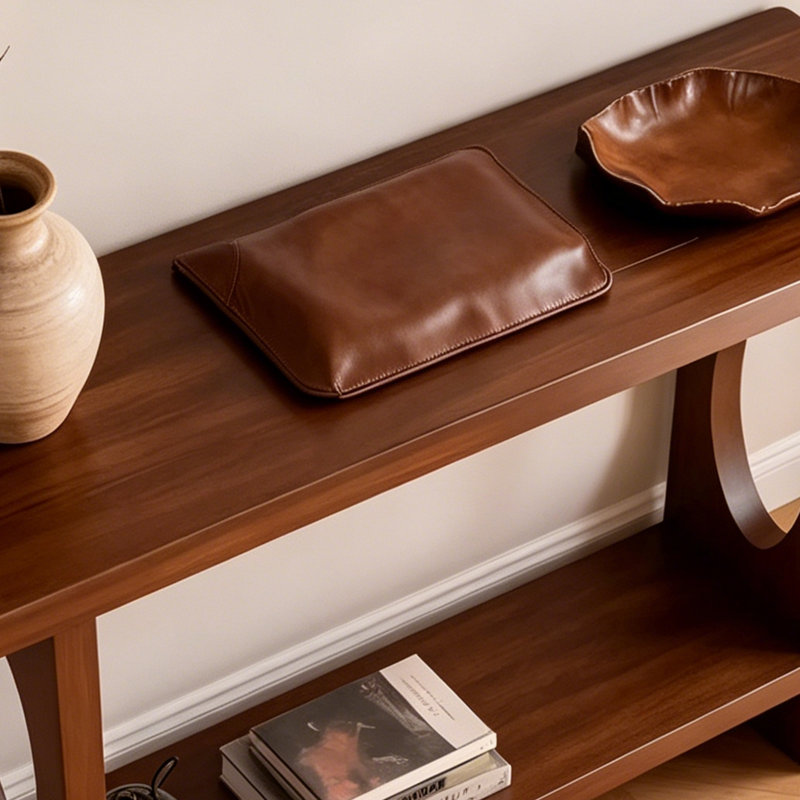 Console simple de style japonais, Brown, Brun, Brown, 31.5" H x 63" W x 11.8" D