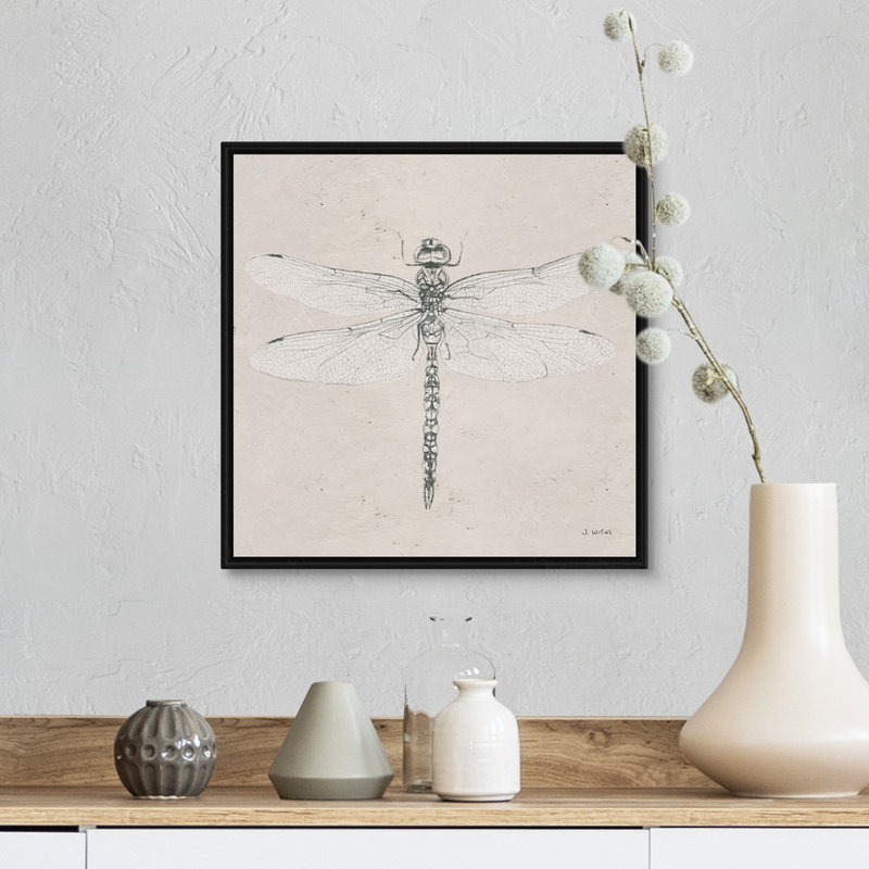«Soft Summer Sketches VI», reproduction sur toile, Cadre flottant noir, H 14 po x l 14 po x P 1,75 po