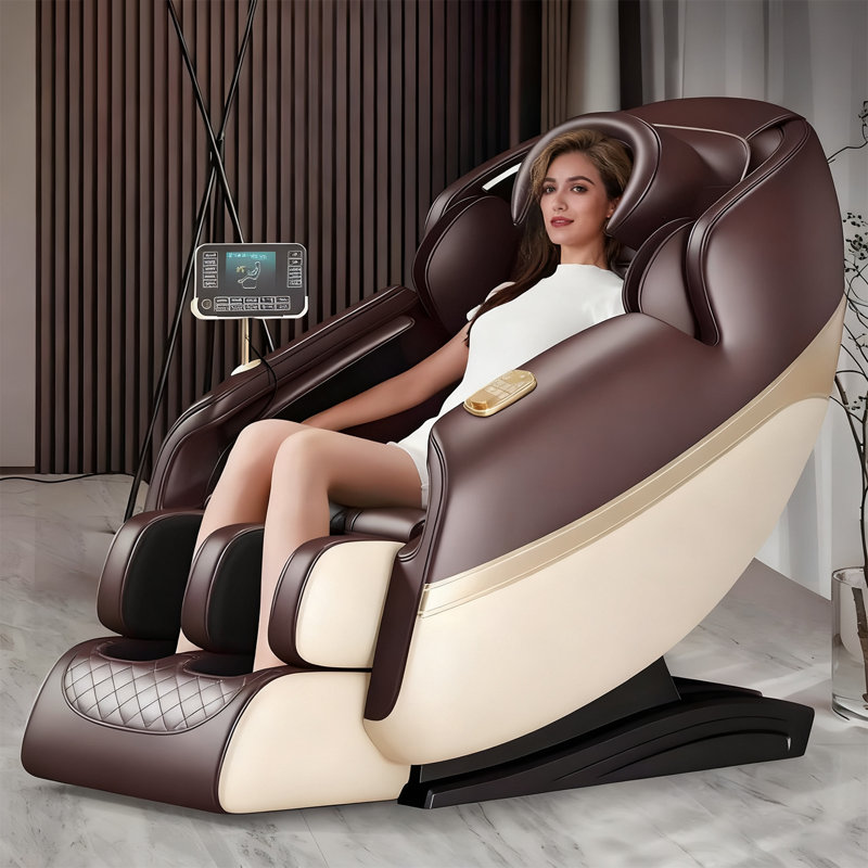 Fauteuil de massage électrique multifonctionnel ergonomique brun