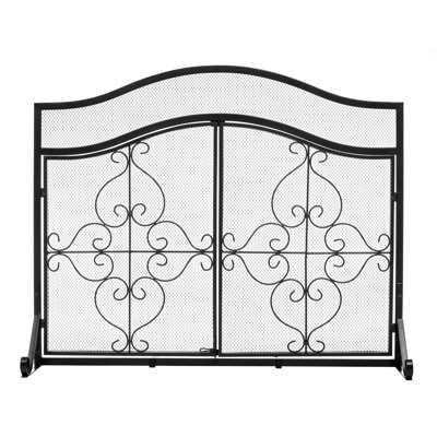 2-Panel Iron Fireplace Screen