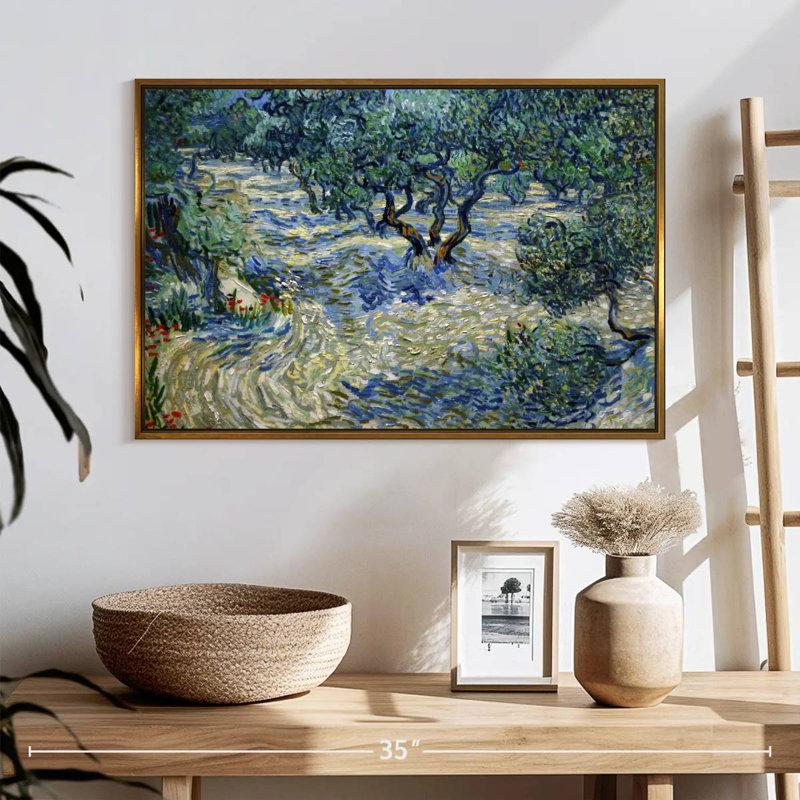 Olive Orchard 1889, 25 po x 17 po, Cadre flottant doré