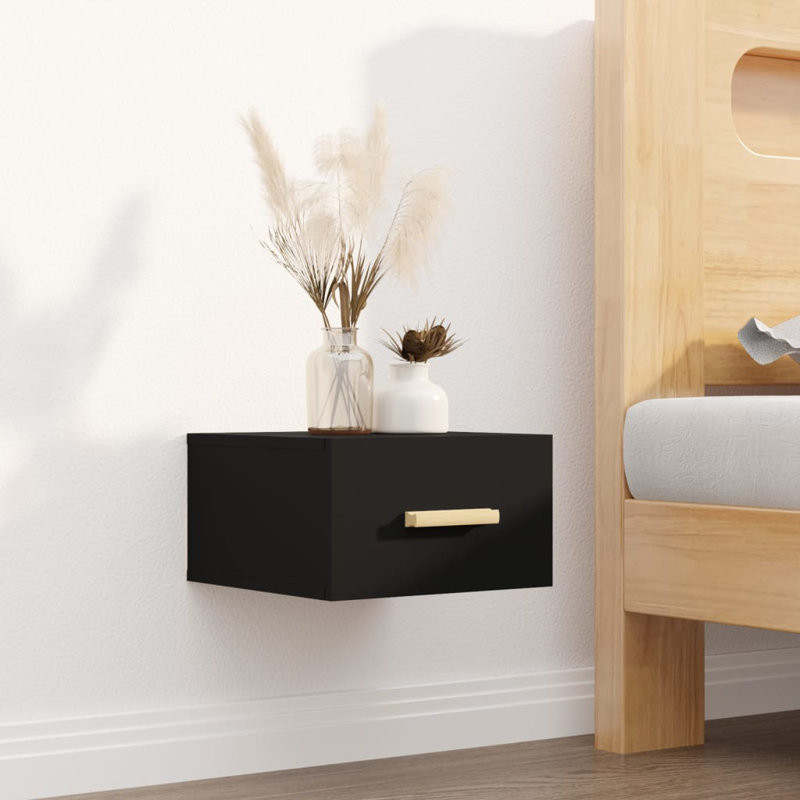 Santucci 35cm W Manufactured Wood Bedside Table, White, Individual