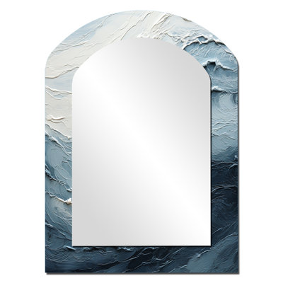 Minimalisme bleu peinture vague II - décor de miroir mural arche bleue