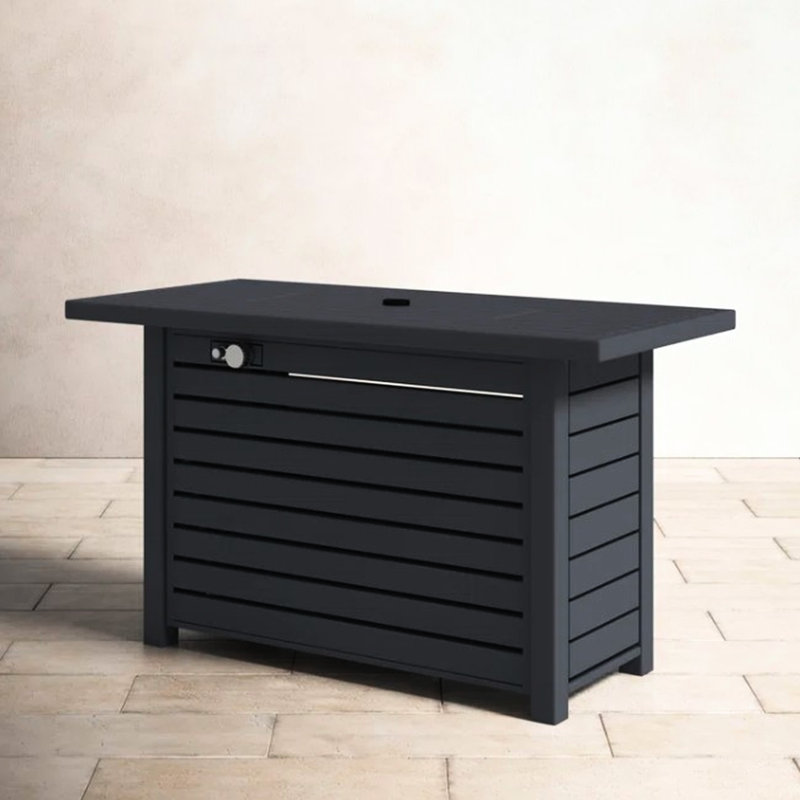 Modern Fire Pit In Gray - 22 In. Package Depth, Stainless Steel Construction Outdoor 50000 Output, Finish With Stones