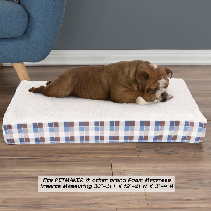 Lit pour chien en mousse avec housse de remplacement Petmaker, gris, Moyen (l 30 po x P 20,5 po x H 4 po)