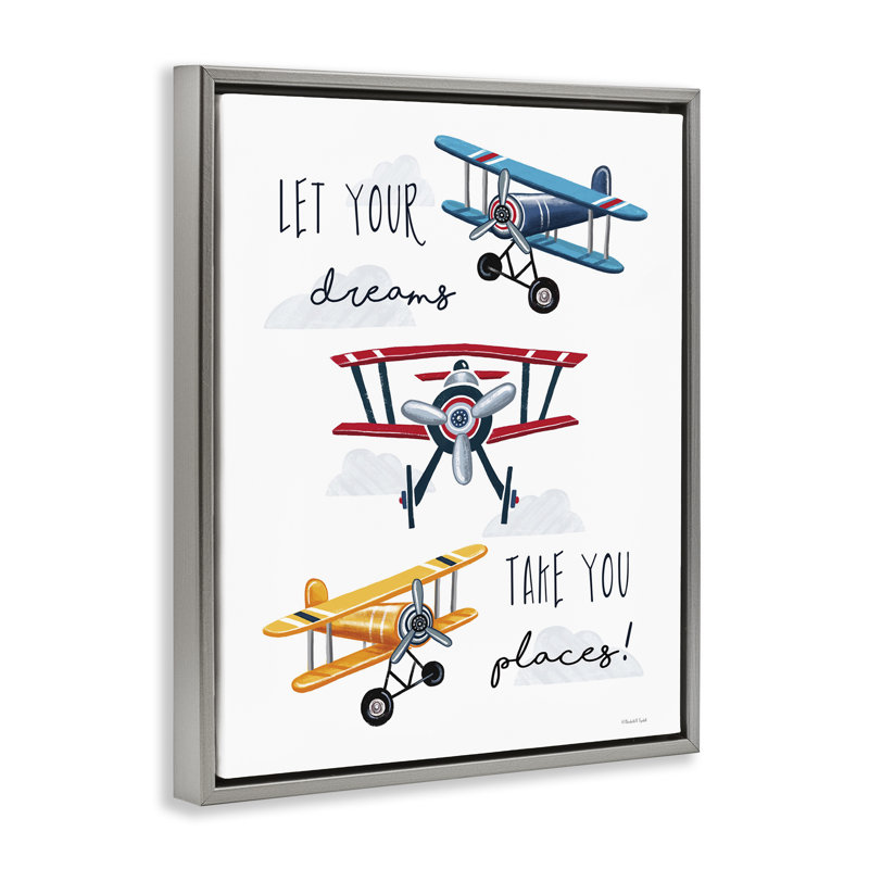 «Dreams Take You Places», art mural encadré flottant par Elizabeth Tyndall, Gris, H 31 po x l 25 po