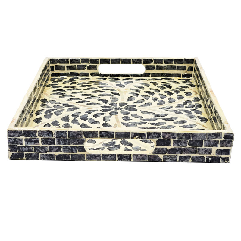 Plateau décoratif Alfreda, Noir, H 1,8 po x L 15 po x l 11,8 po