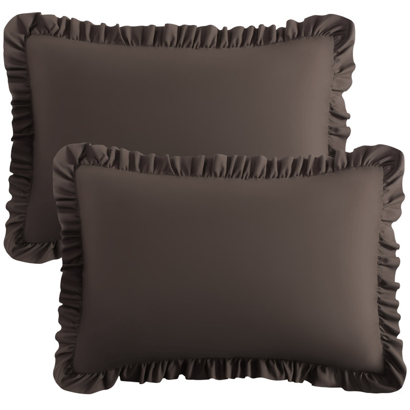 Solid Colour Pillowcase - Set of 2, King (20" x 36"), Chocolat