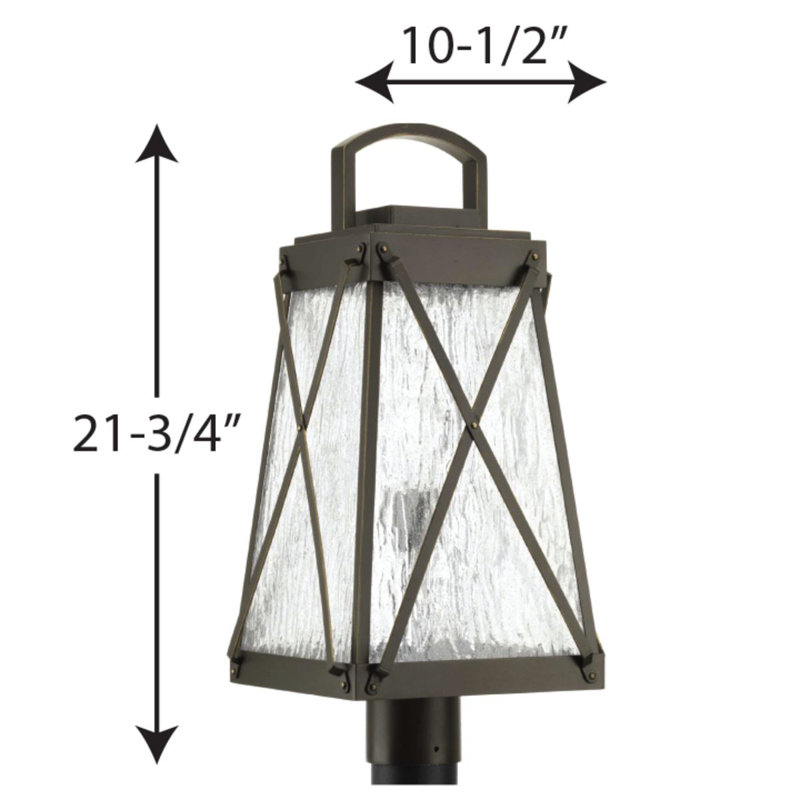 Tête de lanterne H 21,75 po à 1 lumière Ancilla, Bronze antique