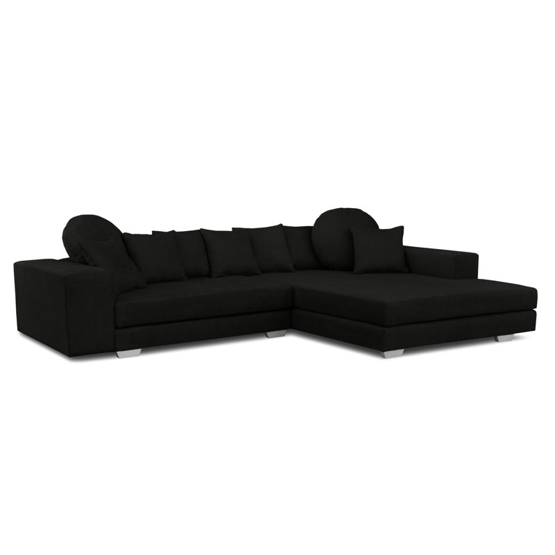 Karla 3 Seater Sofa & Chaise, Black, Right
