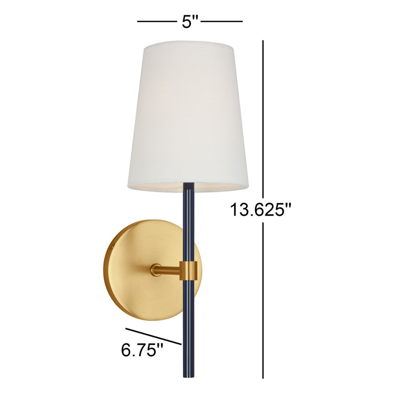Monroe 1 - Light Armed Sconce, Burnished Brass NVY