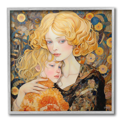 Blond, mère et enfant, estampe numérique, ArtbyRB