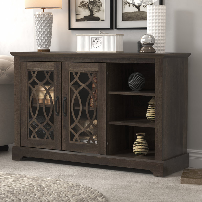 Buffet avec rangement ouvert Allivia, Chêne cendré