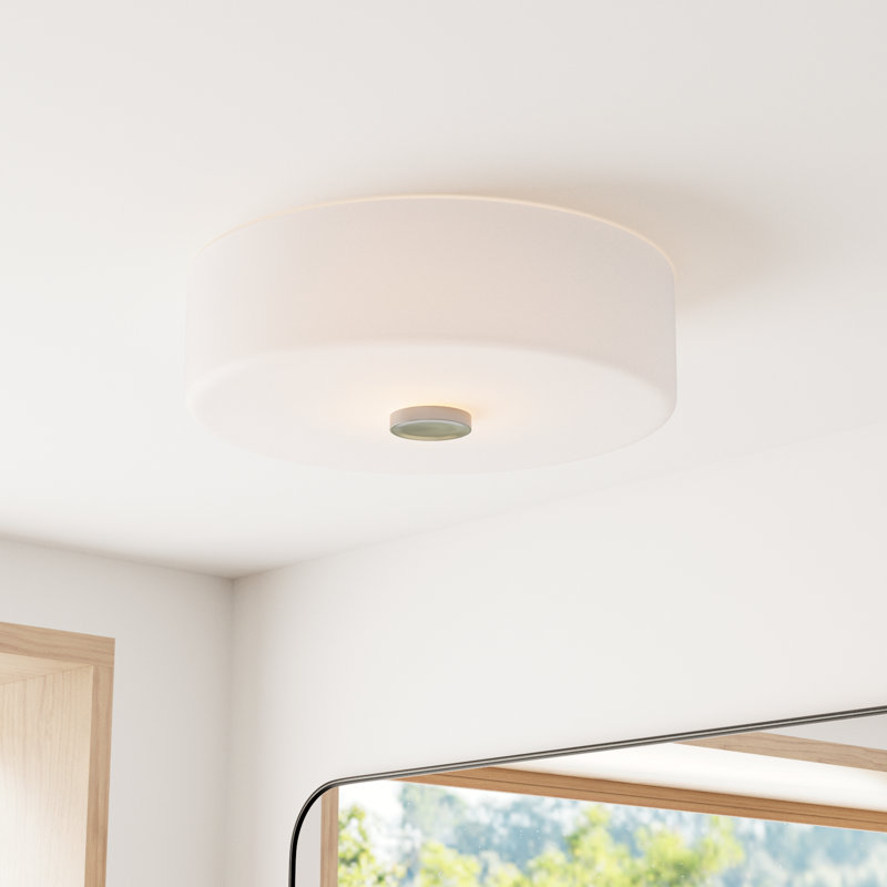 Kade Glass Flush Mount, Polished Nickel