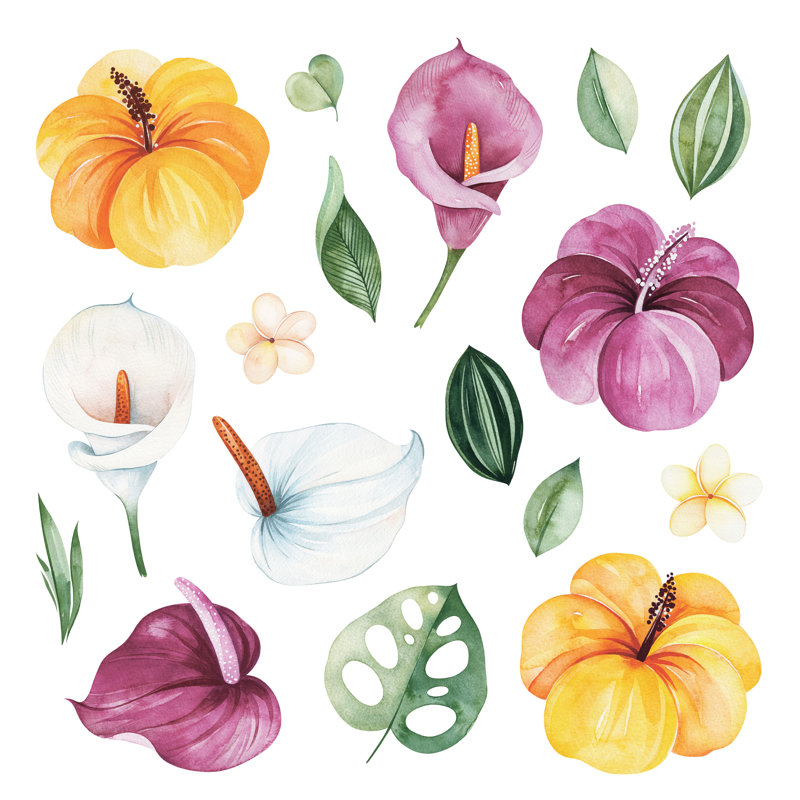 Hibiscus - peinture sur toile tendue, L 12 po x H 12 po