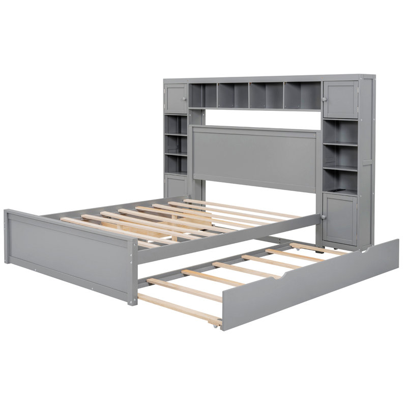 Elko Platform Storage Bed, Gray, Queen