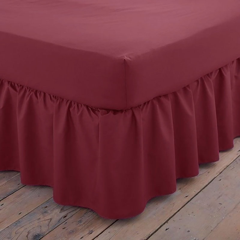 Izyan Percale Fitted Sheet, Small Double (4'), Burgundy
