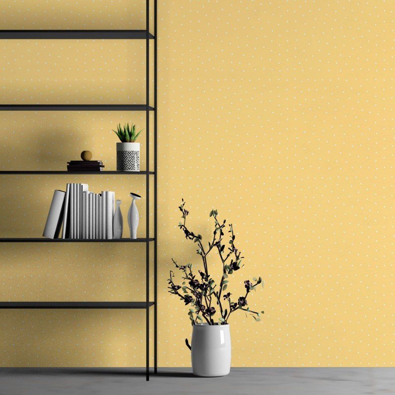 Rouleau de papier peint adhésif Aymelia, Jaune, L 126 po x l 24 po