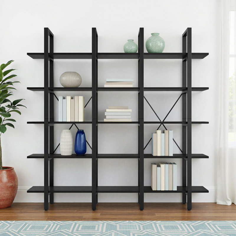 Alysa Etagere Bookcase 5 Tiers, Black
