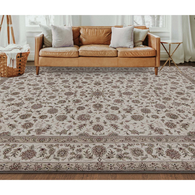 High-Quality Hand-Knotted Ivory Area Rug