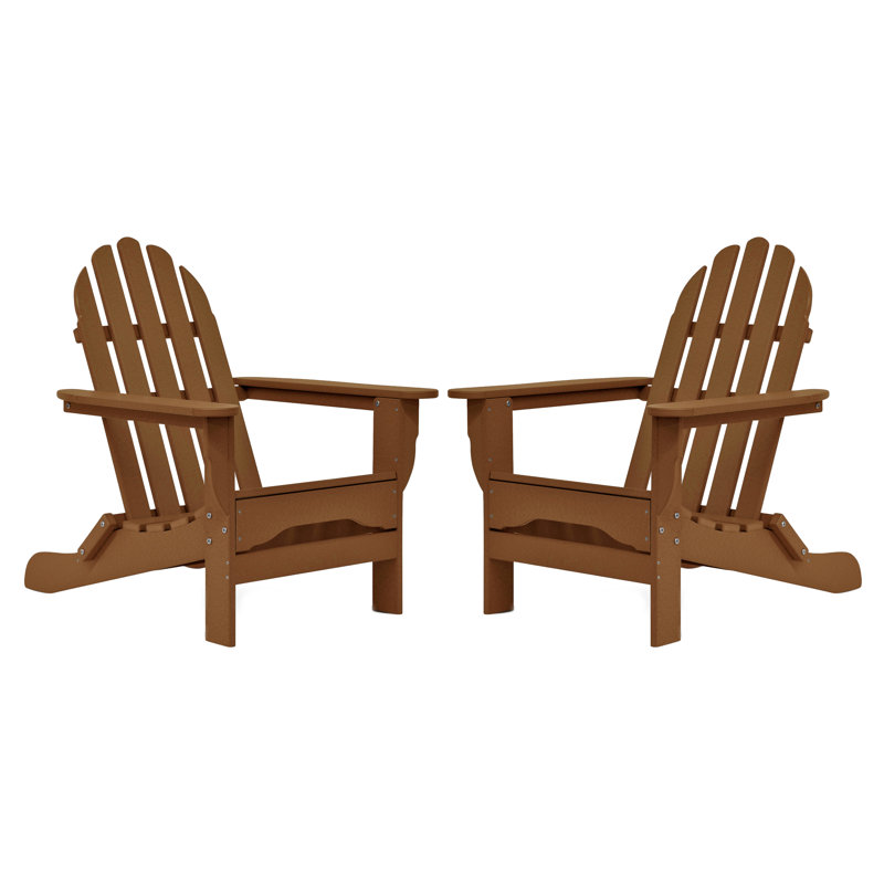 Hartington Poly Lumber Outdoor Adirondack Chair, Teak