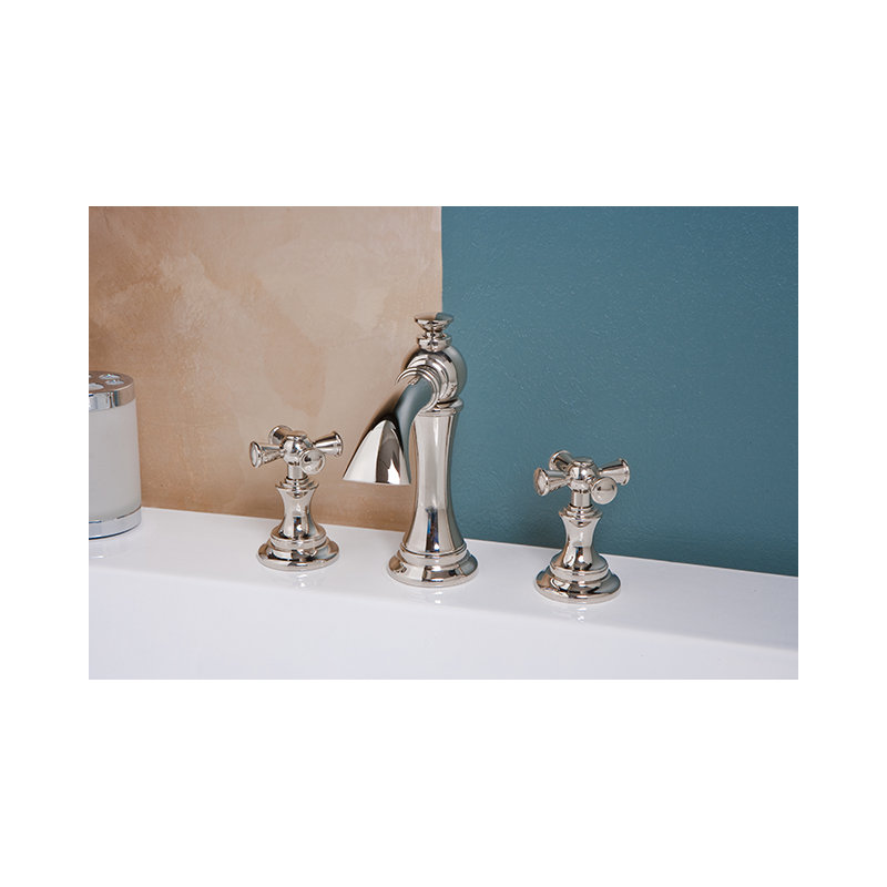 Sutton Widespread Bathroom Faucet with Drain Assembly, Midnight Chrome